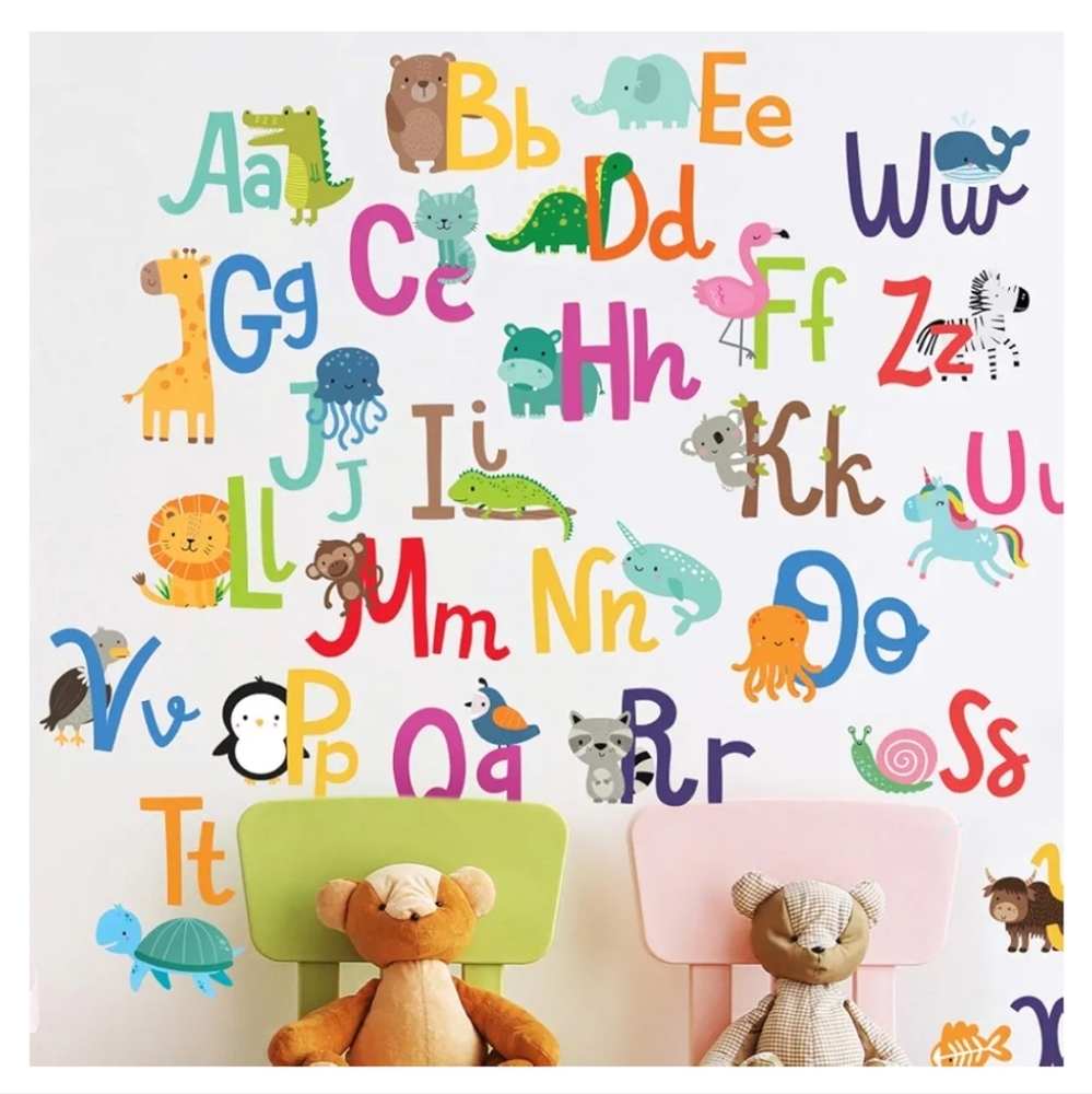 Alphabet Wall Decals for Kids Rooms ABC Toddler Boy and Girl Playroom Décor New